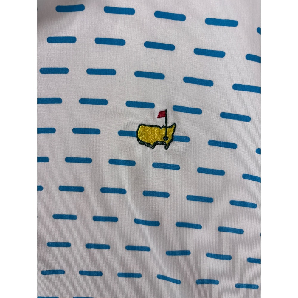 Masters Tech Golf Polo Shirt Mens XL White Blue Performance Short sleeve